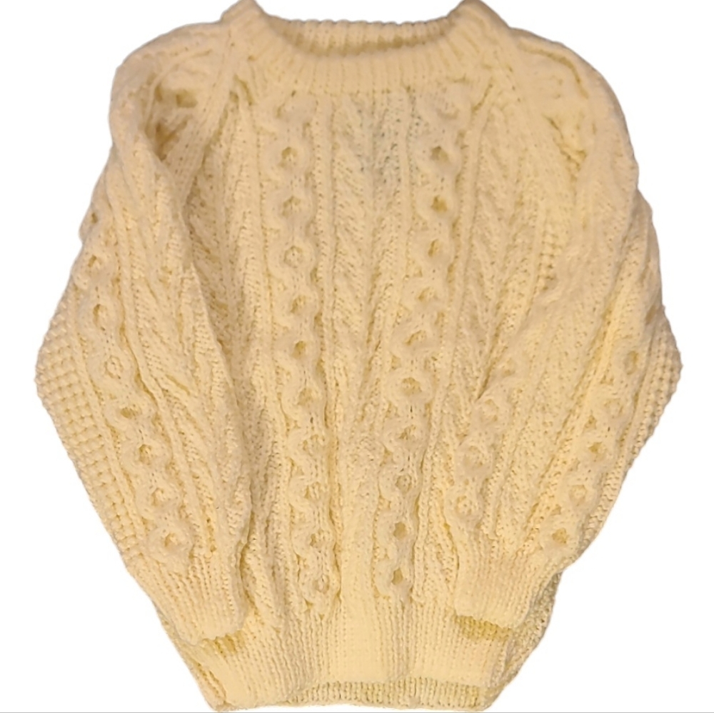 Handknit King Cole Patterned Fisherman's Cable Sweater